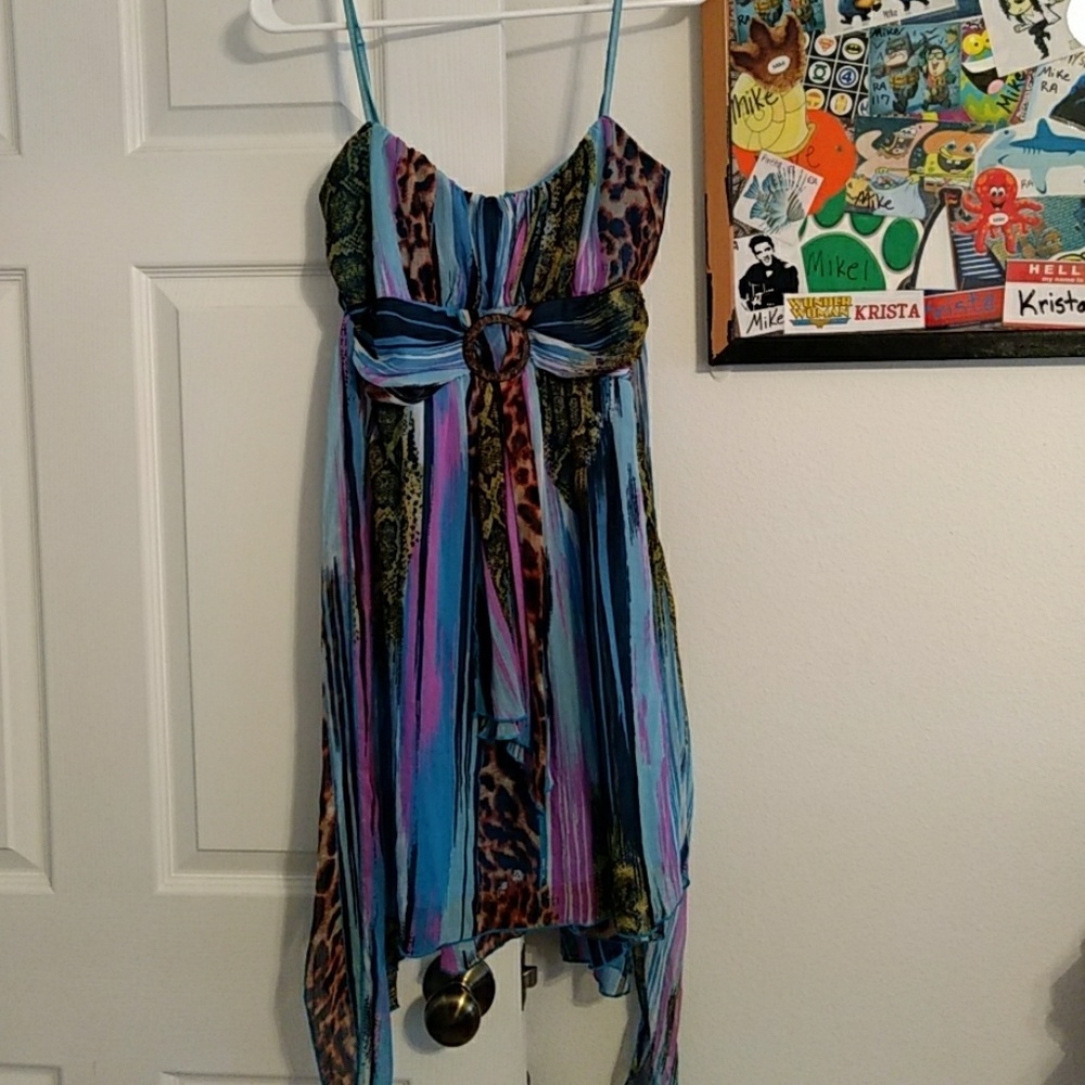 Knee length high low dress